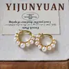 Pendientes de Perla Trenzados Estilo Retro Europeo y Americano Lujo Ligero Gama Alta Exquisito Temperamento Accesorios para Pendientes Pendientes de Lujo Ligero Gama Alta para Mujer