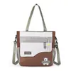 Mochila de Estilo Coreano Ins de Alto Valor Estético Versátil Duradera Color Bloqueo de Color Nicho Simple Estilo Universitario Gran Capacidad para Estudiantes de Secundaria y Preparatoria