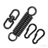Resorte Especial para Columpio de Interior y Exterior Negro Amortiguador Elástico Gancho de Resorte Cesta Colgante Silla Colgante Hebilla de Seguridad Giratoria 360