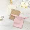 Bolsa de Almacenamiento de Franela a Cuadros con Cordón para Joyería y Cosméticos, Bolsa de Cordón Personalizada Certificada Ecológica