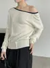 Camiseta de manga larga Taochuan estilo coreano, de un solo hombro, efecto adelgazante, cuello oblicuo, prenda básica Yl526
