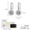 Pendientes de Plata de Ley S925 Colgantes Pendientes de Un Quilate Ganchos de Oreja Moissanita Color D Girasol Diseño de Nicho de Girasol
