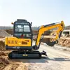 Haituo Manufacturing Excavadora Pequeña Diésel con Cabina Tipo 30 Excavadora Sitio de Construcción Rompiendo Excavadora Pequeña