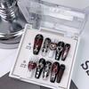 Uñas Vestibles Hechas Completamente a Mano, Sexys de Industria Pesada, Estilo Palacio Oscuro, Set de Producto Terminado para Manicura de Nicho, Removibles, Blanqueamiento de Manos