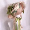 Sombrero de Paja Multicolor Plano Lolita Original Hecho a Mano Estilo Pastoral Magnífico Elegante Sombrero Bnt Francés