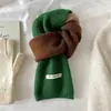 Bufanda de color contrastante para mujer, protección para el cuello, otoño e invierno, estilo coreano, bonita, cálida, de punto, con buena combinación de colores, decorativa.
