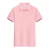 Camisa polo con logo personalizado, color liso, cuello camisero, ropa de trabajo de manga corta para negocios, amigable con la piel, transpirable, suave y cómoda, camisa de verano