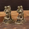 Latão Puro Deus da Riqueza Zhao Gongming Ornamento Vintage Decoração de Casa Decoração de Mesa Animal de Estimação de Chá Peça de Artesanato para Decoração