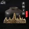 Adornos Creativos de Latón Macizo Paisaje Wuzhishan Montaña Adornos de Escritorio Portaplumas de Cobre Pesa Papeles Artesanías Decorativas Pequeñas Piezas de Bronce