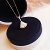 [01] Plata S925 Baojia Piedra Natural Grande Falda Collar con Abanico para Mujer Joyería Tanabata Regalo