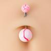 Piercing para ombligo de acero inoxidable con doble cabeza y rosca, de acrílico, con diseño de grietas en el color, estilo transfronterizo