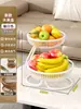 Bandeja de Frutas para Sala de Estar, Cesta de Frutas Doméstica, Bandeja de Exibição de Frutas Secas e Lanches Multicamadas de Ferro, Suporte de Armazenamento de Frutas Multicamadas para Mesa de Jantar
