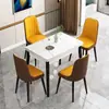 Mesa y sillas de comedor plegables y extensibles de madera maciza y vidrio templado para uso doméstico en apartamentos pequeños de lujo ligero, mesa de comedor rectangular