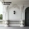GRG Varanda Interna Abertura Contínua em Arco Grade de Flor Esculpida Corredor de Villa Francesa Coluna Corrimão Decoração Integrada