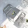 Juego de mesa y sillas de comedor de mimbre para exteriores estilo nórdico para balcón, cafetería, tienda de té con leche, área de ocio al aire libre, mesa de té para exteriores y sillas de mimbre