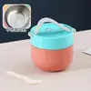 Tazón de Sopa de Acero Inoxidable, Taza de Desayuno para Trabajadores de Oficina, Estudiantes y Niños, Vajilla, Cuchara, Termo, Vaso de Agua, Sensación de Lujo Ligero y Gama Alta