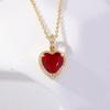 Amazon nuevo colgante de amor de Zirconia cúbica de cristal chapado en oro real de cobre collar de lujo ligero de alta gama Shein en stock