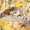 Saia Midi de Cintura Alta com Renda de Girassol Bordada Exquisita em Estilo Palaciano Retrô Francês com Flores Tridimensionais