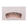 Atacado Unhas Artificiais Acabadas Press-On, Unhas Falsas Formato Oval Tamanho Médio, Rosa Nude Azul Translúcido e Mancha de Tinta Vermelha Pontas de Unha Usáveis
