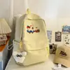 Mochila Curativa con Bordado de Cachorro Amarillo Energético para Estudiantes de Primaria, Linda y Adorable para la Escuela, Salidas y Viajes de Primavera