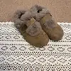 Pantuflas Birkenstock de Fieltro y Gamuza Baotou para Mujer, Estilo Coreano Versátil para Otoño/Invierno 2026, Mocasines Delgados de Forro Polar Cálido