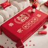 Mantel para mesa de té de boda, lavable, impermeable, a prueba de aceite, mantel de comedor rojo, tela decorativa para celebración de recién casados, mantel de Año Nuevo