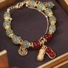 Conjunto Conejo de Jade Collar Cálido Romántico Pulsera Pequeña para Cumpleaños de Madre para Niña Esposa para Mayores Día de la Madre