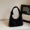 Bolsa versátil para o dia a dia para mulheres, nova bolsa de ombro vermelha de camurça outono 2025, bolsa tote de grande capacidade