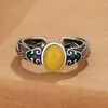 Anillo de nube auspiciosa esmaltado cloisonné vintage para mujer, imitación de cera de abeja, anillo abierto, diseño de nicho, regalo creativo para el Día de la Madre
