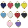 Gota de Aceite Tamaño Pequeño 8*7mm 10 Colores Corazón Corazón de Melocotón Colgante de Aleación Pulsera DIY Collar Accesorios de Joyería Fabricante Stock Listo