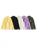 Camisas da moda da marca Z no AliExpress, vestuário feminino transfronteiriço, estilo europeu e americano, laço de cinco cores, roxo popular, amarelo, branco ZA