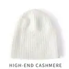 Venta al por mayor transfronteriza del fabricante de gorros de punto de lana cachemir de alta gama, gorros tipo turbante cálidos de cachemir de doble capa y doble cara en stock