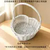 Nuevo Producto para el Festival Qixi Cesta de Flores de Mano en Forma de Corazón Tejida a Mano Creativa con Forma Irregular Cesta de Regalo Floral Cesta de Frutas
