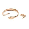Pulsera Abierta Metálica Brillante con Forma de Serpiente Transfronteriza Europea y Americana, Joyería de Nicho de Alto Gama de Lujo Ligero para Mujer