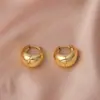 Pendientes de Aro Retro de Alta Gama Estilo Francés para Mujer, Pendientes de Aro Lisos Simples Versátiles, Accesorios de Aro de Moda para Caras Cuadradas y Redondas