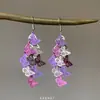 Brincos de Franja Borboleta Roxa Vintage, Design de Nicho de Alta Qualidade, Novo Estilo Chinês, Acessórios de Orelha Exquisitos e Únicos