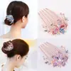 Peine de aleación de diamante para el cabello, nuevo accesorio coreano para el cabello, peine de cinco dientes, pinza para el cabello Joker, horquilla para el cabello con cola de caballo, venta al por mayor