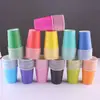 1 vasos de papel desechables vasos de papel de color engrosados vasos de papel de color sólido rellenar en un paquete de 10