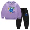 2023 Primavera y otoño nueva ropa infantil transfronteriza suéter para niños pantalones de dibujos animados conjunto de dos piezas bebé algodón traje de manga larga