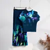 Traje Personalizado de Moda para Mujer Falda Plisada Estilo Occidental Camiseta de Manga Corta Top Plisado Traje de Dos Piezas para Mujer para Verano