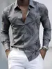 Nueva camisa de moda para hombre con estampado floral, casual de manga larga, moderna y de alta gama