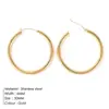 EManco aretes de aro redondos simples aretes nuevos transfronterizos europeos y americanos aretes personalizados aretes de acero inoxidable