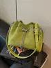 Bolso Cubo Retro para Mujer 2026 Verano Nuevo Bolso de Hombro con Cadena y Cierre de Cordón Bolso Cruzado para el Trabajo Bolso de Mujer de Comercio Exterior
