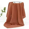 Manta Envolvente de Algodón de Bambú para Bebé Capa Única/Doble Gasa Color Sólido Manta Infantil Toalla de Baño Manta Envolvente Anti-Sobresalto Comercio Exterior