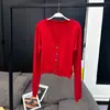 [en stock] Cárdigan VC con ambiente de pétalos de champán estilo coreano versátil casual suéter nuevo de primavera