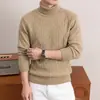 Suéter de lana para hombre, cuello alto, nuevo estilo de invierno, casual de alta gama, engrosado para abrigar, color liso, prenda base de punto