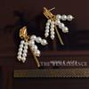 Aretes colgantes de perlas estilo medio vintage, con borlas de perlas líquidas, estilo retro de corte, aretes de alta gama para mujer