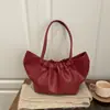 Bolsa Tote Feminina de Ombro Único, Texturizada, Casual e Simples, Novo Estilo 2026, Plissada, para o Trabalho, Grande Capacidade, Estética Retrô