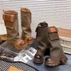 Botas de plataforma Melard, nueva colección primavera/verano para mujer, botines retro, botas de estilo británico bootcut, botas de motocicleta para aumentar la altura