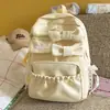 Nova Mochila Escolar Estilo Japonês Ins, Mochila Fofa com Laço para Meninas do Ensino Médio, Estilo Universitário, Mochila Leve e Doce